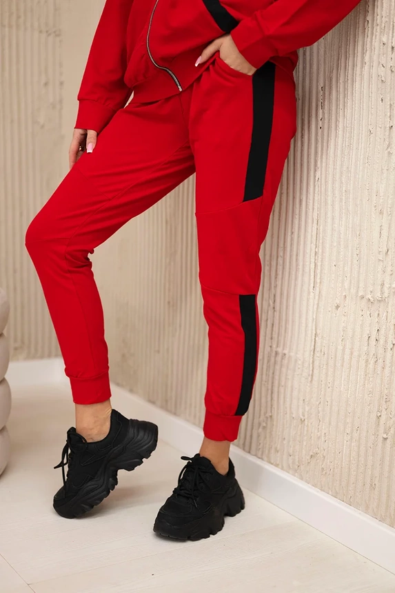Sports set with stripes red
