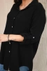Bavlnená mušelínová košeľa oversize čierny