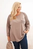 Plus Size women's cotton blouse with fango print color