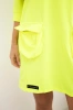 Hooded dress yellow neon