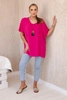 Oversized blúzka s príveskom fuchsia