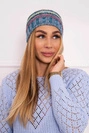 Čapica s fleece Krystyna K207 fuchsiová + modrá