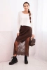 Women's viscose skirt with lace brown