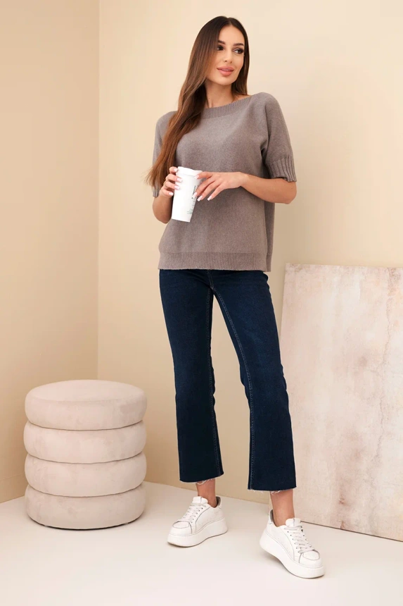 Women's viscose sweater with short sleeves fango