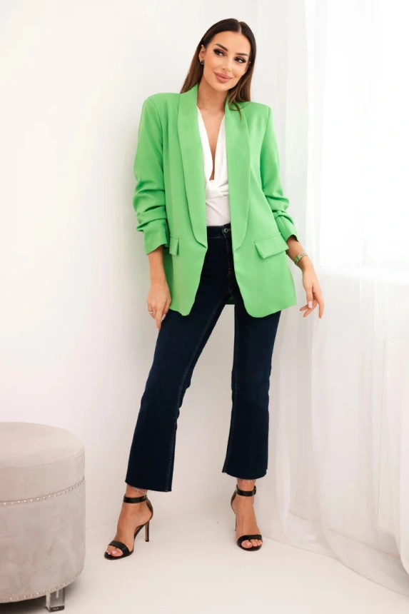 Elegante Jacke mit Revers grün neon