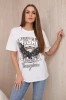 Rubbed cotton blouse Chicago Eagles white+silver