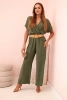 Jumpsuit mit dekorativem Taillengürtel Khaki