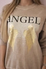 Cotton set Angel sweatshirt + pants camel