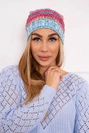 Klaudia vilnonė kepurė K255 geltona neon+mėlyna