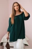 Spanish blouse with frills on the sleeve dark green