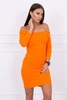 Gestreiftes tailliertes Kleid in Orange