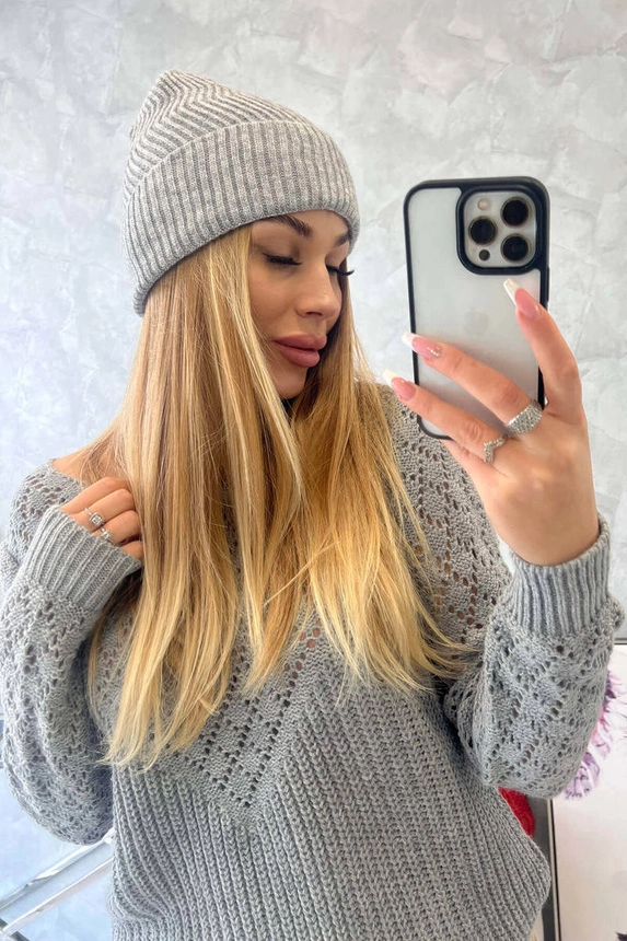 Cap thin Oliwia K252 light gray