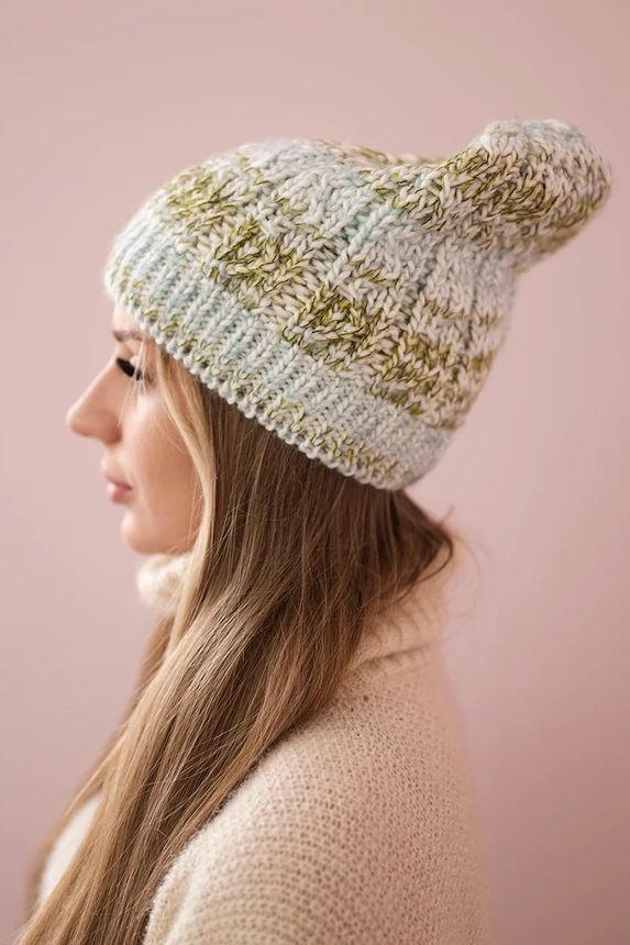 Melisa vilnonė kepurė K241 mint+olive