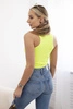 Gerippte Bluse mit Bluse gelb neon
