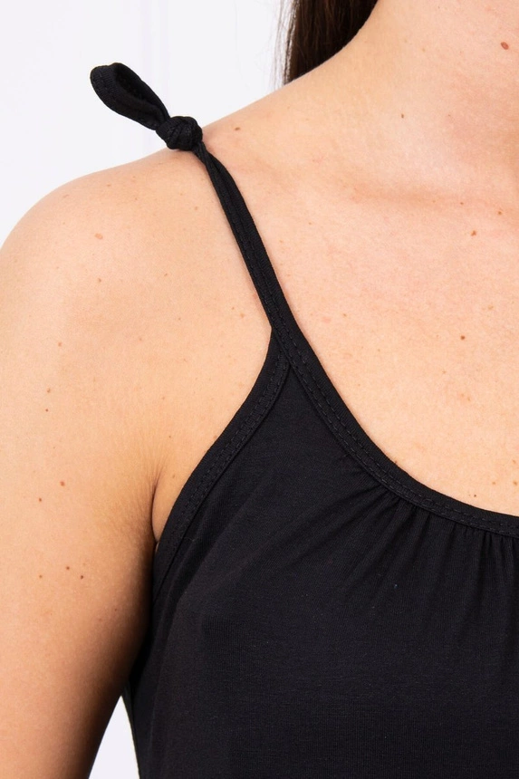 Plonų dirželių suknelė juoda