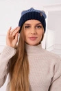 Čapica s fleece Bojana K265 námornícka modrá+tyrkysová+tmavošedá