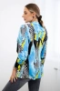Jacke aus Baumwolle mit buntem Print blau