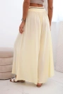 Women's wide-leg viscose trousers yellow