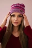 Cap with fleece Patrycja K254 light pink+black