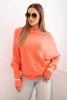 Damenpullover aus Viskose asymmetrisch Fledermausform lachsfarben