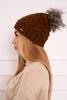 Cap with fleece Daria K217 light brown