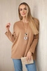 Viscose sweatshirt with pendant camel