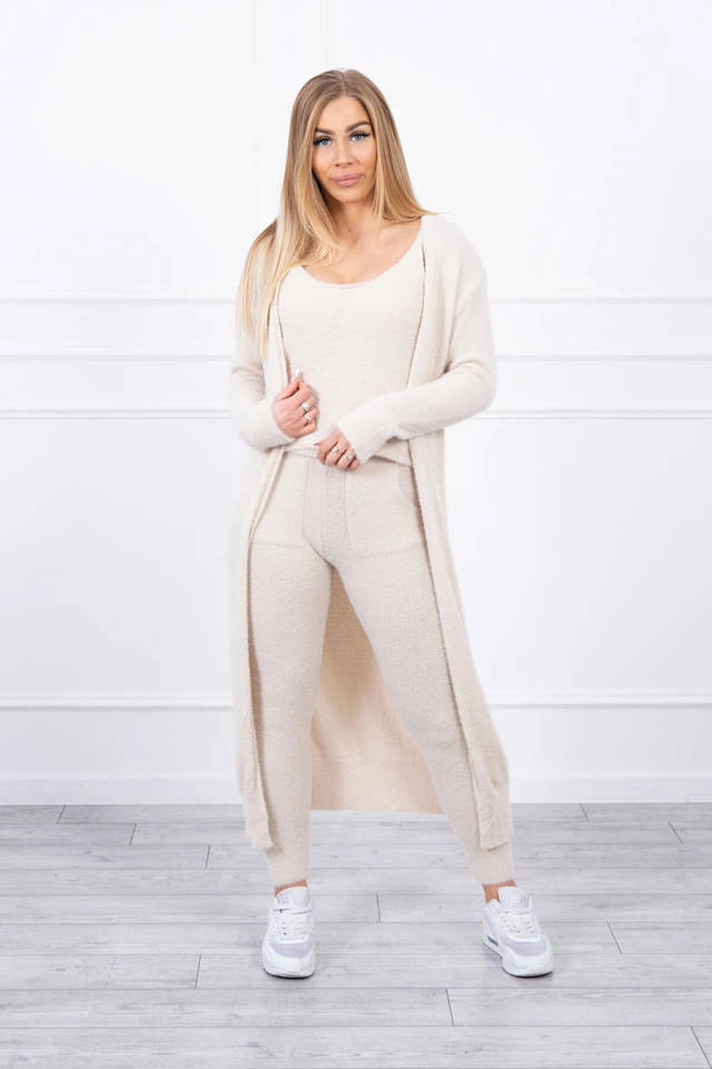 Komplet swetrowy alpaka beżowy