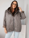 Quilted women's jacket with a hood cappuccino