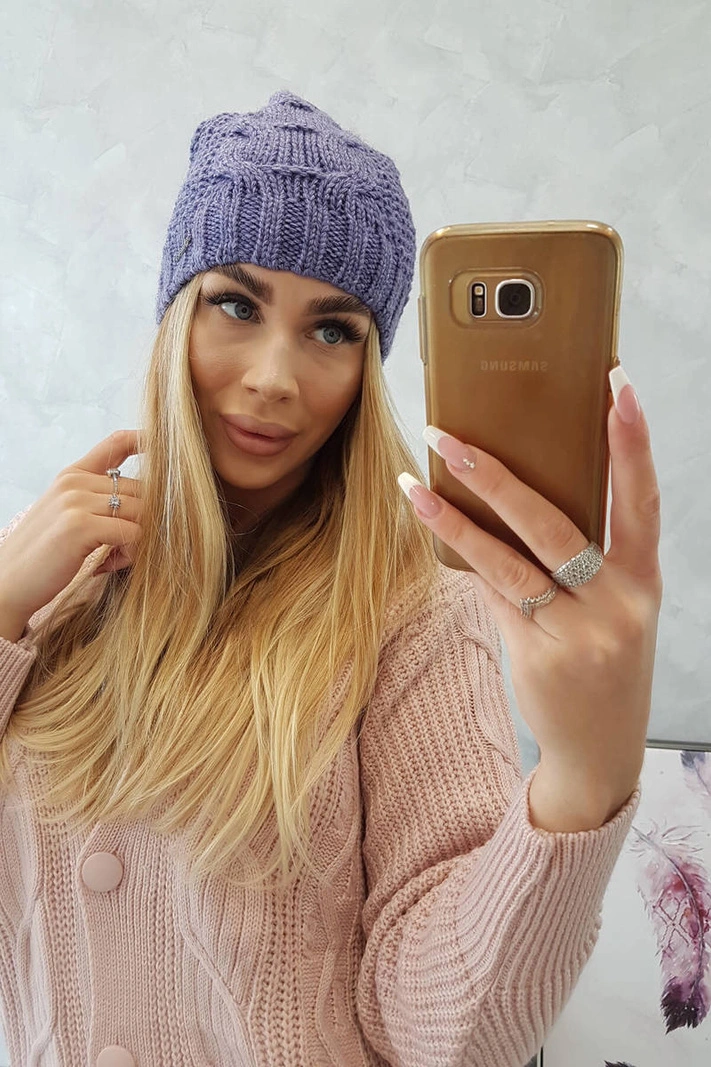 Cap with fleece Karolina K243 purple