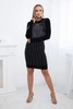 Knitted dress with silver zirconia motif black