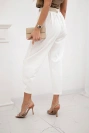Summer Punto trousers with leg closure ecru