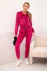 Women's velour set with print fuchsia