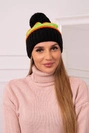 Kinga dámská čepice K297 černá+zelená neon+oranžová