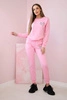 Women's cotton set with a decorative heart candy pink