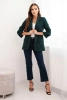 Women's unbuttoned blazer with lining S/M dark green