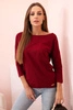 Women's blouse with a boat neckline burgundy