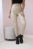 Insulated pants made of eco leather beige