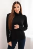 Women's viscose blouse with a turtleneck and long sleeves black
