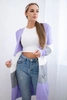 Sweater Cardigan in the straps purple+ecru