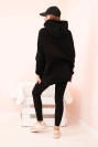 Women's cotton set with a hoodie and high-waisted leggings black