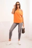Women's blouse with one shoulder exposed orange