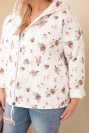 Women's spring plus-size jacket with small floral print fango