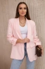 Elegantná bunda s chlopňami svetlý púder ružový