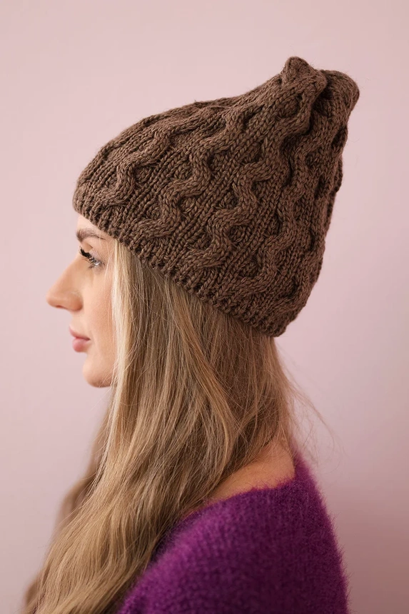 Čapica s fleece Teresa K285 mocca