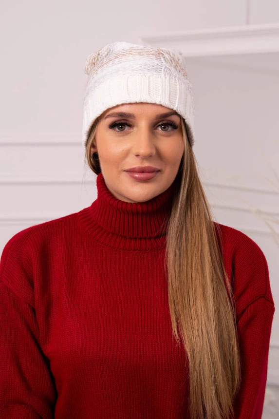 Monika fleecová čepice K256 tmavě béžová+ecru