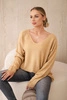 V-neck sweater camel