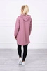 Sweatshirt with longer back and hood dark pink