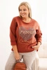 Dámská mikina Plus Size s kapucí a potiskem, grafitová