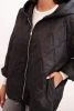Women's quilted jacket with a hood black