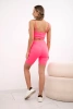 Set mit hochtaillierter Hose pink neon